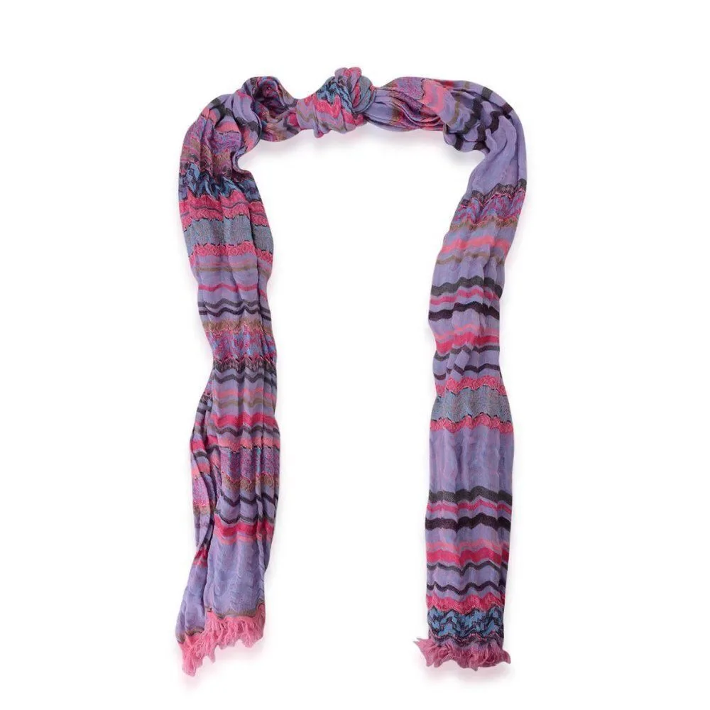 J Francis Scarf Striped Purple and Pink
